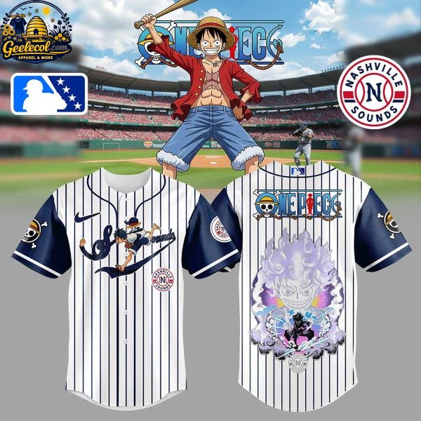 Nashville Sounds x One Piece 2026 Anime Night Striped Baseball Jersey