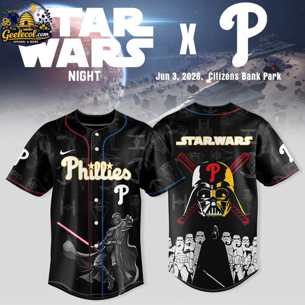 Philadelphia Phillies Star Wars 2026 Dark Force Night Baseball Jersey